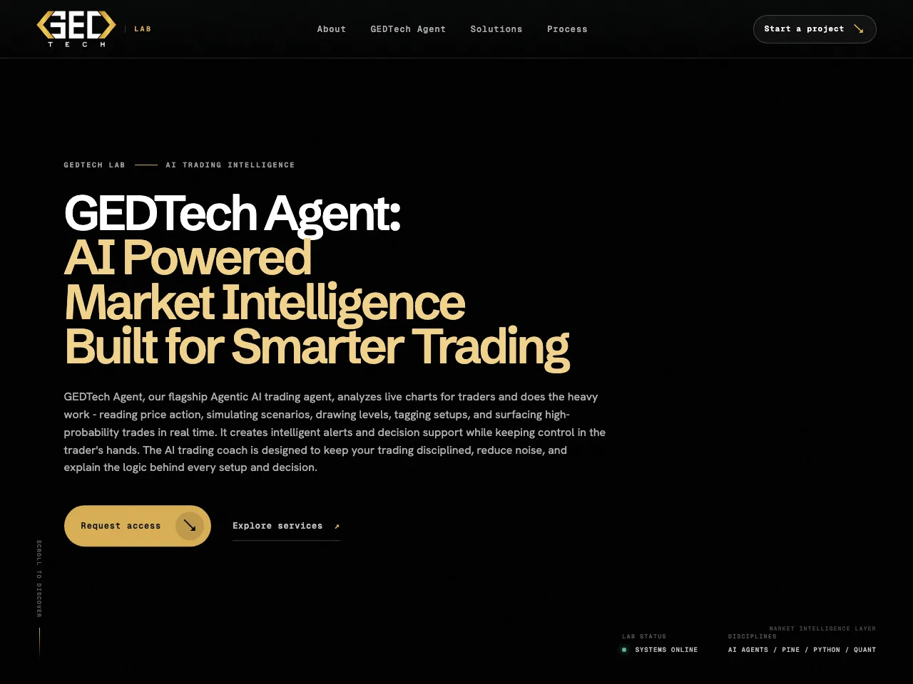 Page d’accueil de GEDTech Agent, produit IA réalisé par IZODEV
